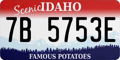 ID license plate 7B5753E