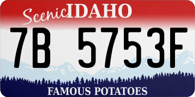 ID license plate 7B5753F
