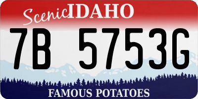 ID license plate 7B5753G