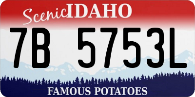 ID license plate 7B5753L