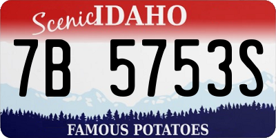 ID license plate 7B5753S