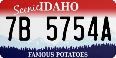 ID license plate 7B5754A
