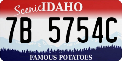 ID license plate 7B5754C