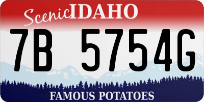 ID license plate 7B5754G