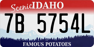 ID license plate 7B5754L