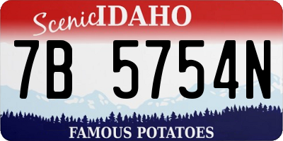 ID license plate 7B5754N