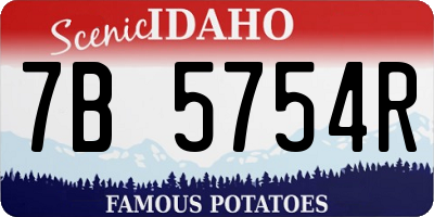 ID license plate 7B5754R
