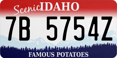 ID license plate 7B5754Z