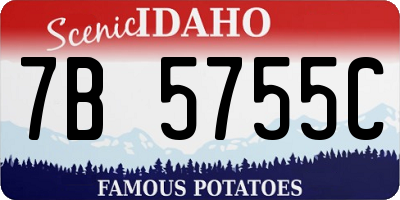 ID license plate 7B5755C