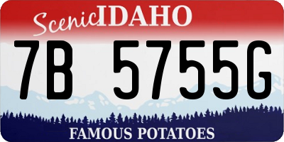 ID license plate 7B5755G