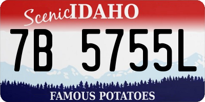 ID license plate 7B5755L