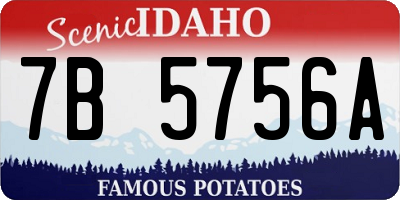 ID license plate 7B5756A