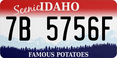 ID license plate 7B5756F