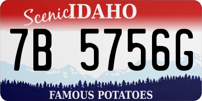 ID license plate 7B5756G