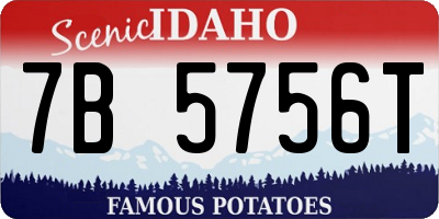ID license plate 7B5756T