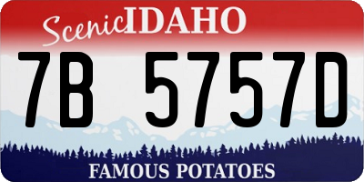 ID license plate 7B5757D
