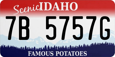 ID license plate 7B5757G