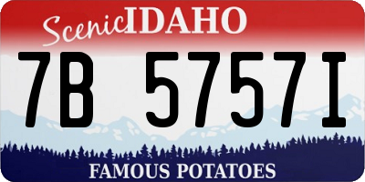 ID license plate 7B5757I
