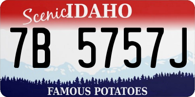 ID license plate 7B5757J