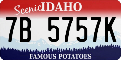 ID license plate 7B5757K