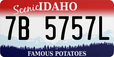 ID license plate 7B5757L