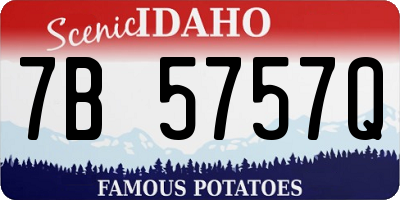 ID license plate 7B5757Q