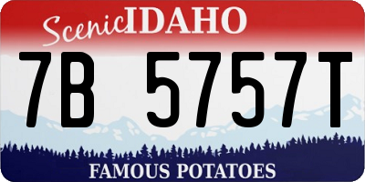 ID license plate 7B5757T
