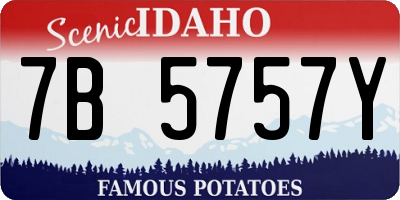 ID license plate 7B5757Y