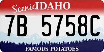 ID license plate 7B5758C