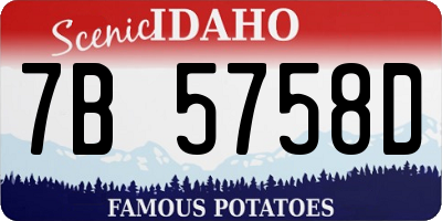 ID license plate 7B5758D