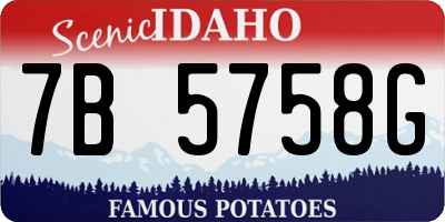 ID license plate 7B5758G