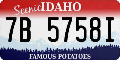 ID license plate 7B5758I