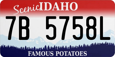 ID license plate 7B5758L
