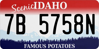 ID license plate 7B5758N