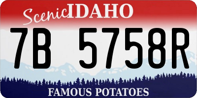 ID license plate 7B5758R