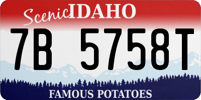 ID license plate 7B5758T