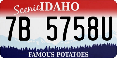 ID license plate 7B5758U