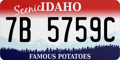ID license plate 7B5759C