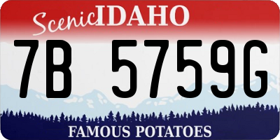 ID license plate 7B5759G