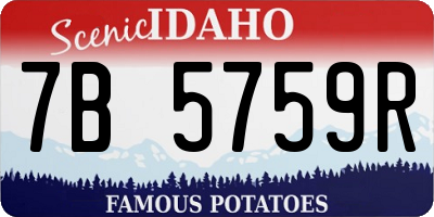 ID license plate 7B5759R