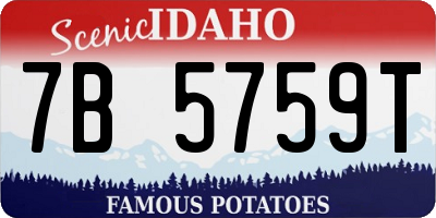 ID license plate 7B5759T