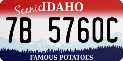 ID license plate 7B5760C