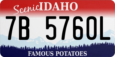 ID license plate 7B5760L
