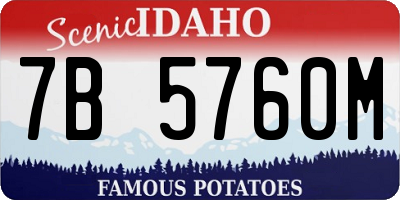 ID license plate 7B5760M