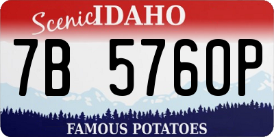 ID license plate 7B5760P