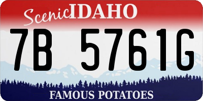 ID license plate 7B5761G