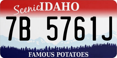 ID license plate 7B5761J