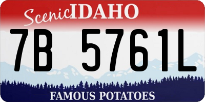 ID license plate 7B5761L