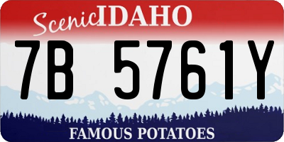 ID license plate 7B5761Y