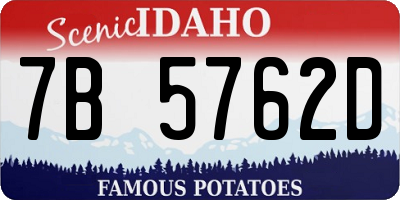 ID license plate 7B5762D